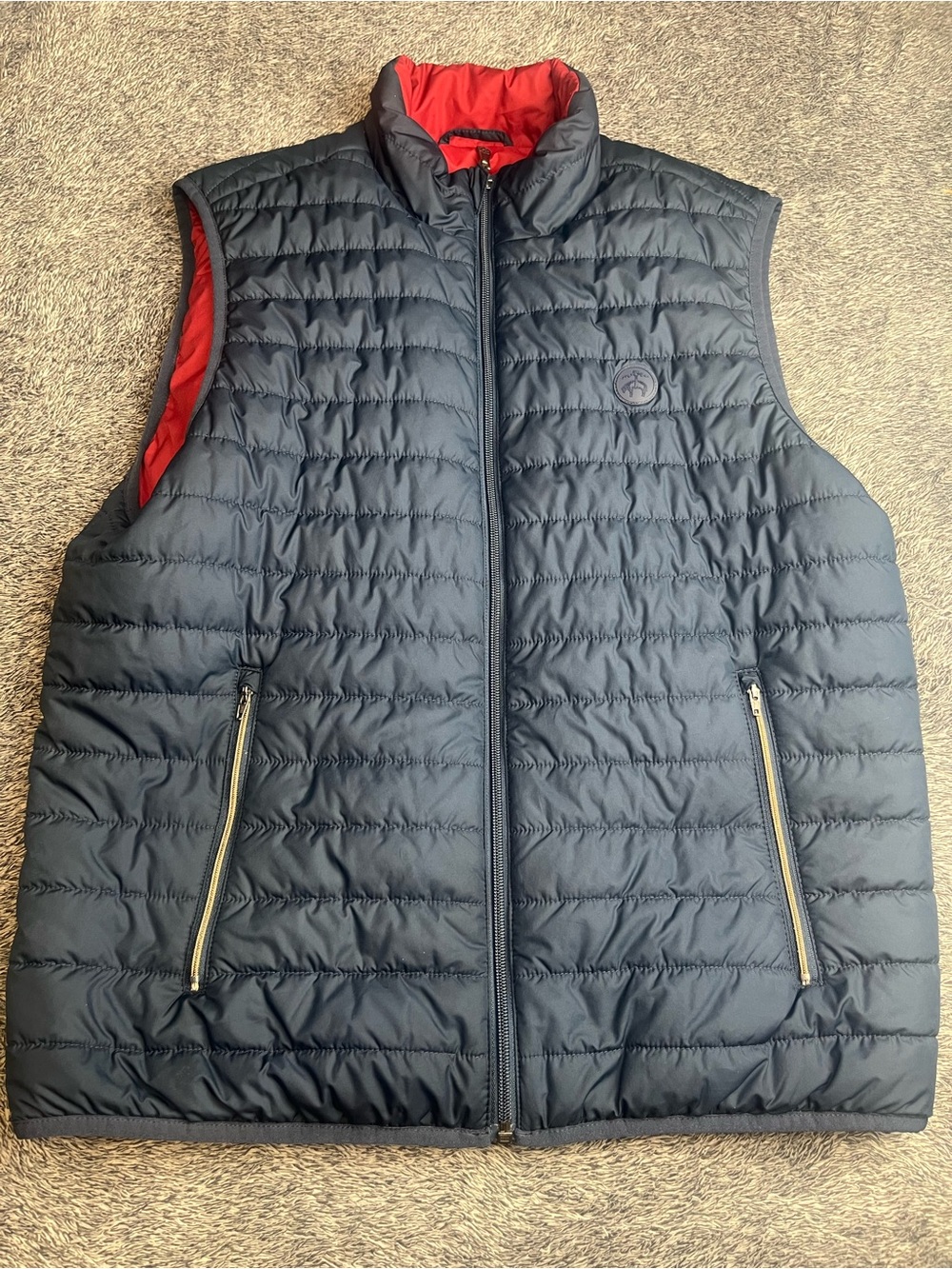 Brooks Brother reversible quilted puffer vest men’s size M Navy Red full zip